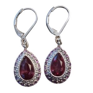 Dangle Earrings Rhinestone Collier Folle Fantaisie Avon NRT Teardrop Evening